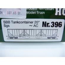 HAG H0 396 Tankcontainer der SBB 20 CARGOTAINER 454 0 003-4 mit AC Radsätzen