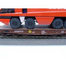 4849 Schwerlast-Flachwagen mit Beladung Feuerwehr Flughafen Genf - Märklin H0