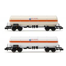 Arnold HN6540 N 2-teiliges Set 4-achsige Kesselwagen Zagkks Air Liquide der FS Epoche V