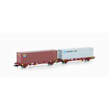 MFTrain N 33371 2er Set Containerwagen Lgnss Touax / Maersk Ep.VI NEUHEIT !!