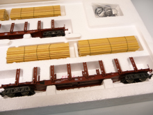 Märklin 4516 H0 Holztransport Wagen Set mit 3 Rungenwagen Snps 719 der DB Echtholz TOP in OVP