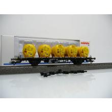 Märklin 48531 H0 Tragwagen mit 5 Container der DB Witco Chemie schwarz-gelb WIE NEU !!