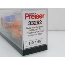 Preiser 33262 H0 Road maintenance department with truck MB L 408 and 2 workers + accessories