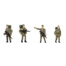 Faller 151753 H0 Miniaturfiguren Soldaten mit Gepäck 4 Stück