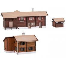 Faller 212124 N Bahnhof-Set STUGL STULS - edles Lasercut Modell