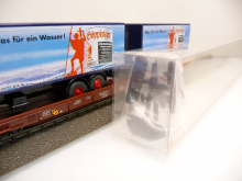 Märklin 4841 H0 Rollende Landstraße beladen mit WIKING LKW Göppinger Mineralwasser TOP in OVP