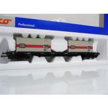 Roco 47689 H0 container wagon DB bel with 2 * 20 ft DB / TFG container like brand new!!