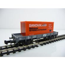 Minitrix N 13880 NS Flachwagen 402 7 500-4 mit SANDVIK Container