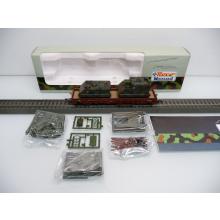 Roco 804 Rungenwagen Kbs der DB beladen mit 2 Panzerfz. MTW M 113 und M577 der Bundeswehr  WIE NEU !!