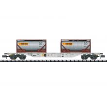 Minitrix 18490 N Containertragwagen Sgns 2 x 20 ft Bertschi  SBB / HUPAC CH