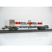 Märklin 4668 H0 Container wagon SBB with 2 * 20 ft containers Furniture Meubles Pfister like brand new!!