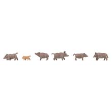 Faller 155909 N Wildschweine 6 Miniaturfiguren