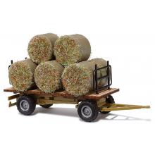 Busch 44930 H0 Hay wagon / hay trailer loaded with hay bales