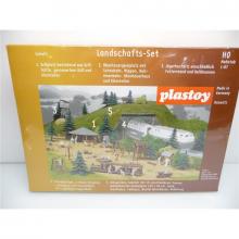 Plastoy H0 1:87 - Landschafts-Set mit Grillplatz, Spielplatz uvm.
