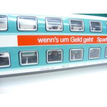 Sachsenmodelle 14427 H0 double-decker coach of the DB class 2 Sparkasse turquoise