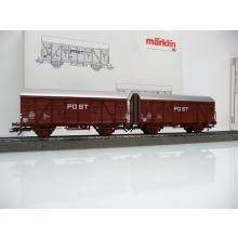 Märklin 46271 H0 Ged. Freight car set PTT / NS 2 pieces for the postal railcar like brand new!!