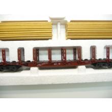 Märklin 4516 H0 Wood transport wagon set with 3 stake wagons Snps 719 of the DB Real Wood