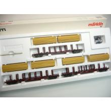 Märklin 4516 H0 Holztransport Wagen Set mit 3 Rungenwagen Snps 719 der DB Echtholz TOP in OVP