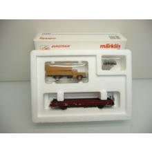 Märklin 46943 H0 Flachwagen mit WIKING LKW Mercedes L 6600  wie ladenneu in OVP !!