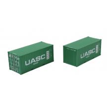 Igra 98010032 H0 2-teiliges Set mit Container 20 UASC - Low Cube