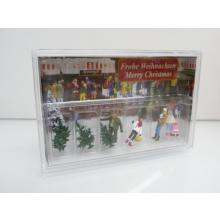 Preiser 10627 H0 Weihnachtsbaumverkauf mit Figuren und Bäumen