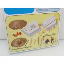 Preiser 17179 H0 Fernmeldearbeiter Bauzelte bedruckt, Absperrung Zubebör