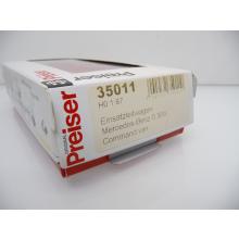 Preiser 35011 H0 MB O 309 Feuerwehr Einsatzleitwagen rot mit Fahrer und Dachgepäckträger