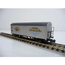 Arnold N 0158-4 Kühlwagen / Bierwagen hellgrau 2-achsig Haller Löwenbräu WEIZEN