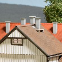 Busch 7750 H0 Mini Ausgestaltungs-Set Schornsteine Höhe 13/17mm