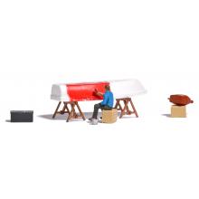 Busch 79816 H0 Action Set: Boot streichen