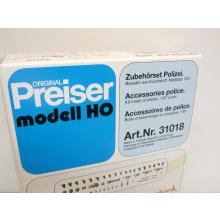 Preiser 31018 H0 Zubehörset Polizei Bausatz  Neuware