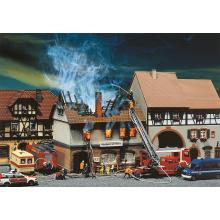 Faller 130429 H0 Brandruine Gasthaus Zur Sonne 114 Teile 136x119x119mm
