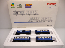 Märklin 40351 H0 4-teiliges Wagen-Set Bayrischer Personenzug blau-weiß