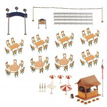 Faller 180564 H0 Biergarten mit viel Zubehör ab Epoche III mit LED-Lichterkette