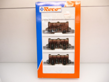 Roco 44074 H0 3er Set Muldenkippwagen Ommi 51 der DB braun Epoche III TOP in OVP