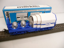 Märklin 4688 H0 Teleskophaubenwagen Shis 708 weiß/blau Svenskt Stal Ep. V TOP in OVP
