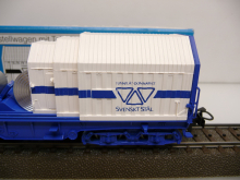 Märklin 4688 H0 Teleskophaubenwagen Shis 708 weiß/blau Svenskt Stal Ep. V TOP in OVP