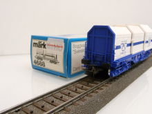 Märklin 4688 H0 Teleskophaubenwagen Shis 708 weiß/blau Svenskt Stal Ep. V TOP in OVP