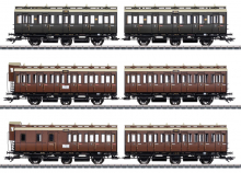 Märklin 42047 H0 Abteilwagen-Set der KPEV Epoche I mit LED-Innenbeleuchtung
