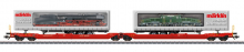 Märklin 47477 H0 Doppel-Taschenwagen Sdggmrss 738 der DB AG mit Beladung