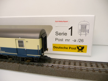 Sachsenmodelle 13570 H0 Bahnpostwagen Post mr -a /26 ozeanblau/beige DBP Epoche V TOP in OVP