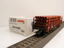 Märklin 4694 H0 Rungenwagen Kbs 443 der DB braun mit Ladegut Röhren Ep. IV TOP in OVP