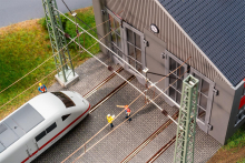 Faller 120079 H0 E-Lokschuppen 2-ständig 404 x 195 x 130 mm, 79 mm ab Epoche IV