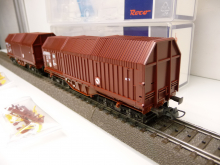 Roco 76041 H0 Teleskophaubenwagen-Set 2-teilig der DB braun Ep IV + V  2L= in OVP