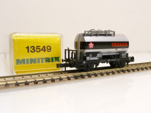 Minitrix 13549 N Kesselwagen TEXACO silber 2-achsig 23 RIV 00 DB 735 5 219-8 wie neu