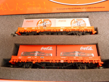 Electrotren Lemke LC 21016 H0 2 Containerwagen beladen mit 4 x 20 ft Coca-Cola Containern