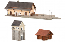 Faller 190059 H0 Bahnhof-Set Susch ab Epoche II patiniert