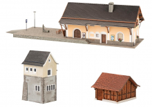 Faller 190059 H0 Bahnhof-Set Susch ab Epoche II patiniert