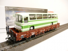 Märklin 46940 H0 Rungenwagen Kbs 443 beladen mit Mercedes Reisebus DB Ep. IV TOP in OVP