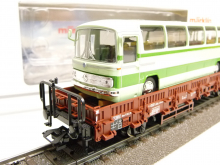 Märklin 46940 H0 Rungenwagen Kbs 443 beladen mit Mercedes Reisebus DB Ep. IV TOP in OVP